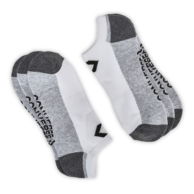 Mns Half Cushion No Show Sock 3 Pack - White/Grey