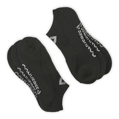 Lds Half Cushion No Show Sock 3 Pack - Black/Grey