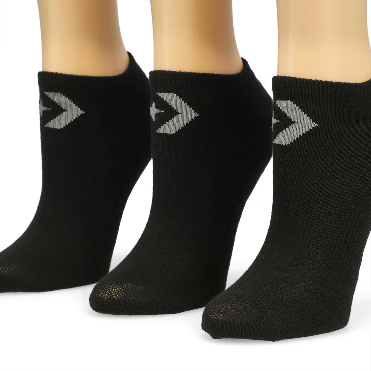 Women's Half Cushion No Show Sock 3 Pack - Black/Grey