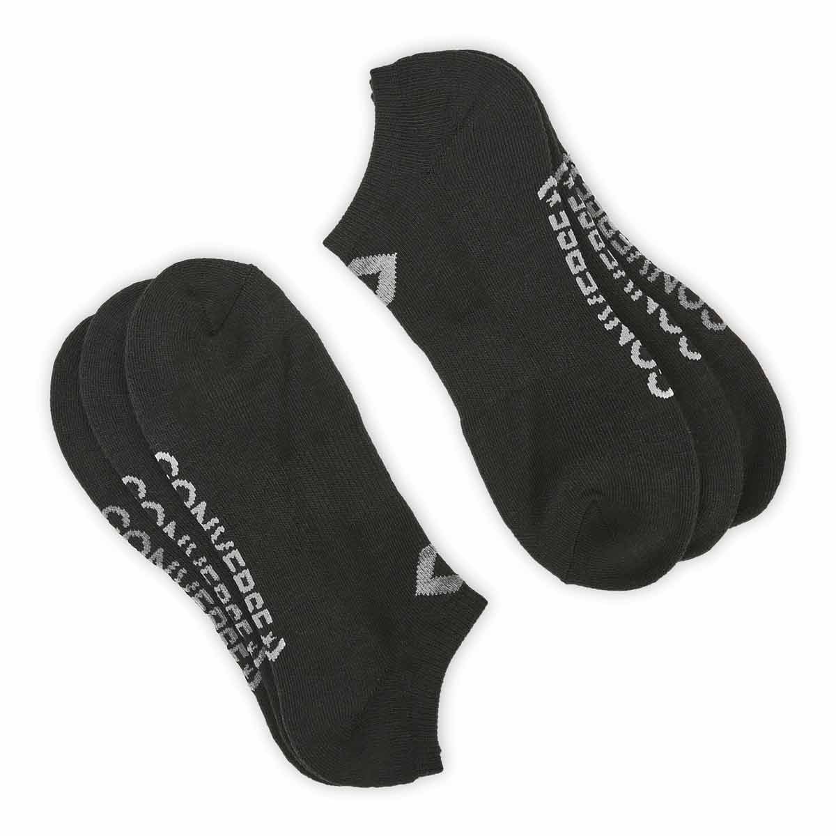 Women's Half Cushion No Show Sock 3 Pack - Black/Grey