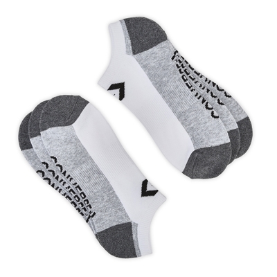 Lds Half Cushion No Show Sock 3 Pack - White/Grey