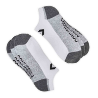 Women's Half Cushion No Show Sock 3 Pack - White/Grey