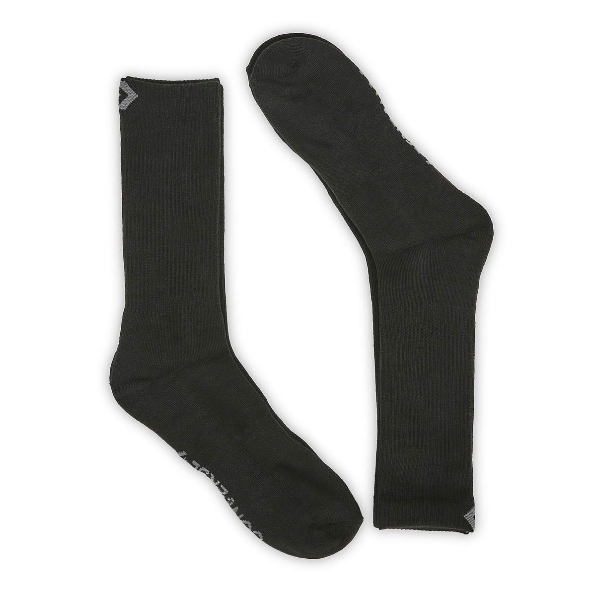 Men's Half Cushion Crew Sock 3 Pack - Black/Grey