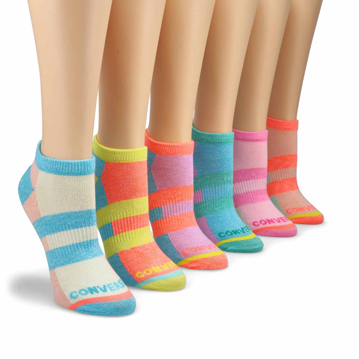 Women's Flat Knit Marled No Show Sock