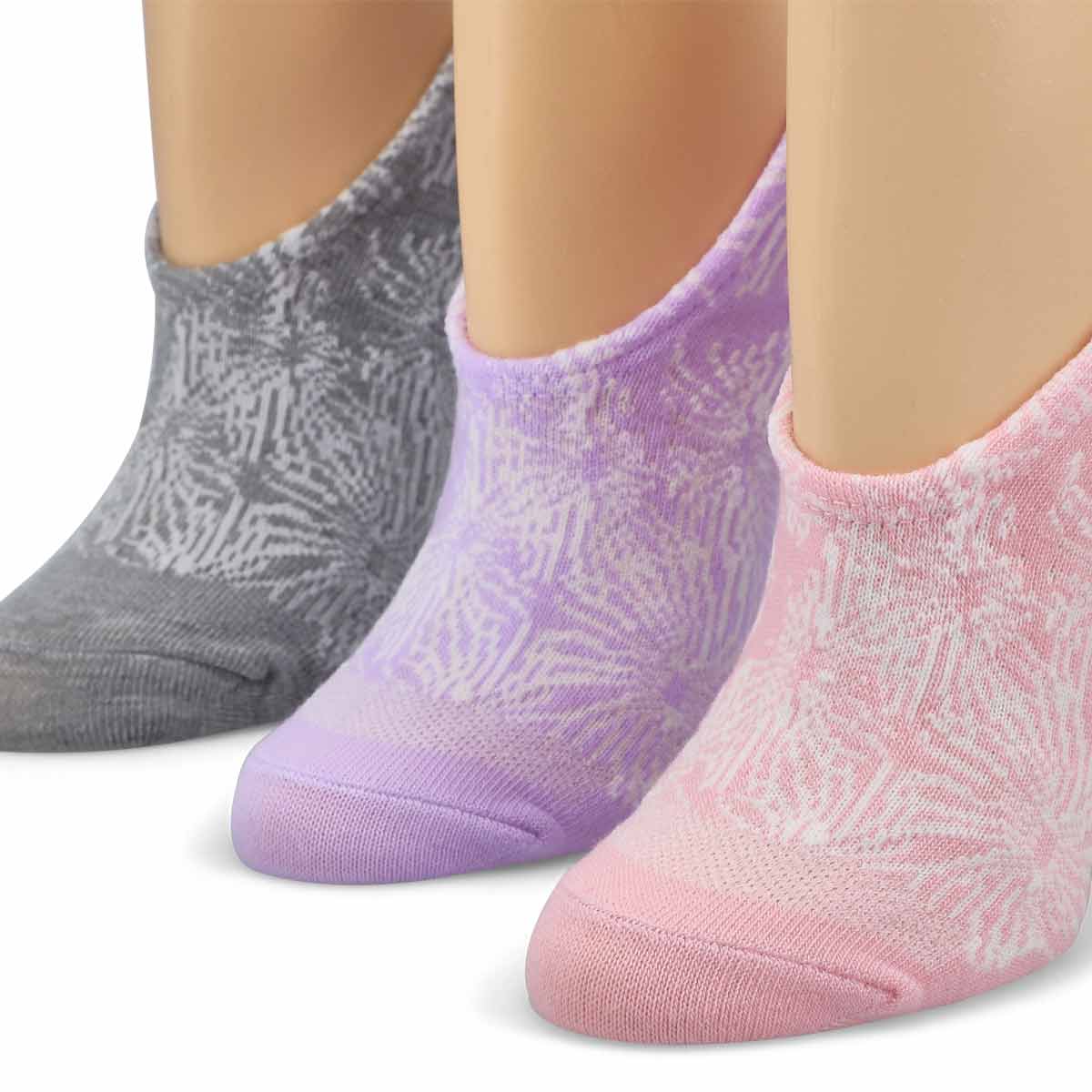 Women's Ultra Low Hidden Liner 3 Pack - Pink/White