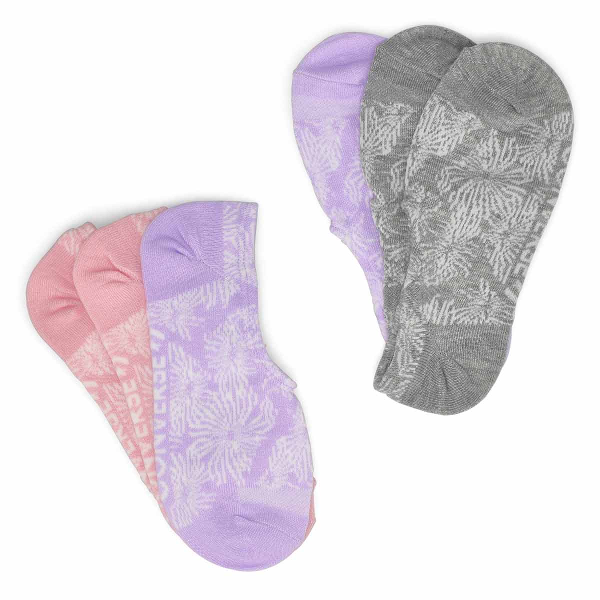 Women's Ultra Low Hidden Liner 3 Pack - Pink/White