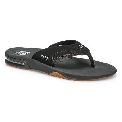 Mns Fanning Thong Sandal - Black/Silver