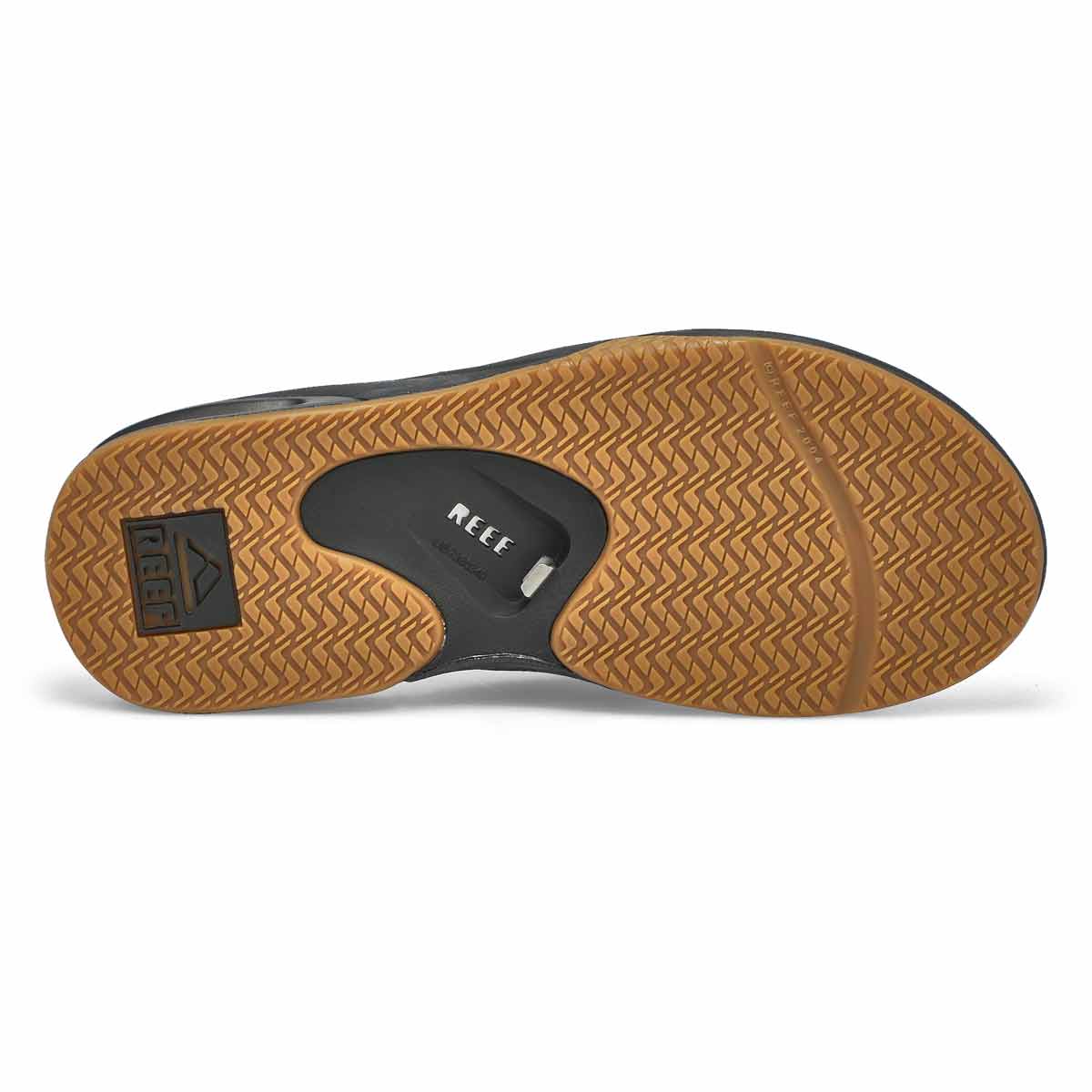 Reef Men's Fanning Thong Sandal - Black/Silve | SoftMoc.com