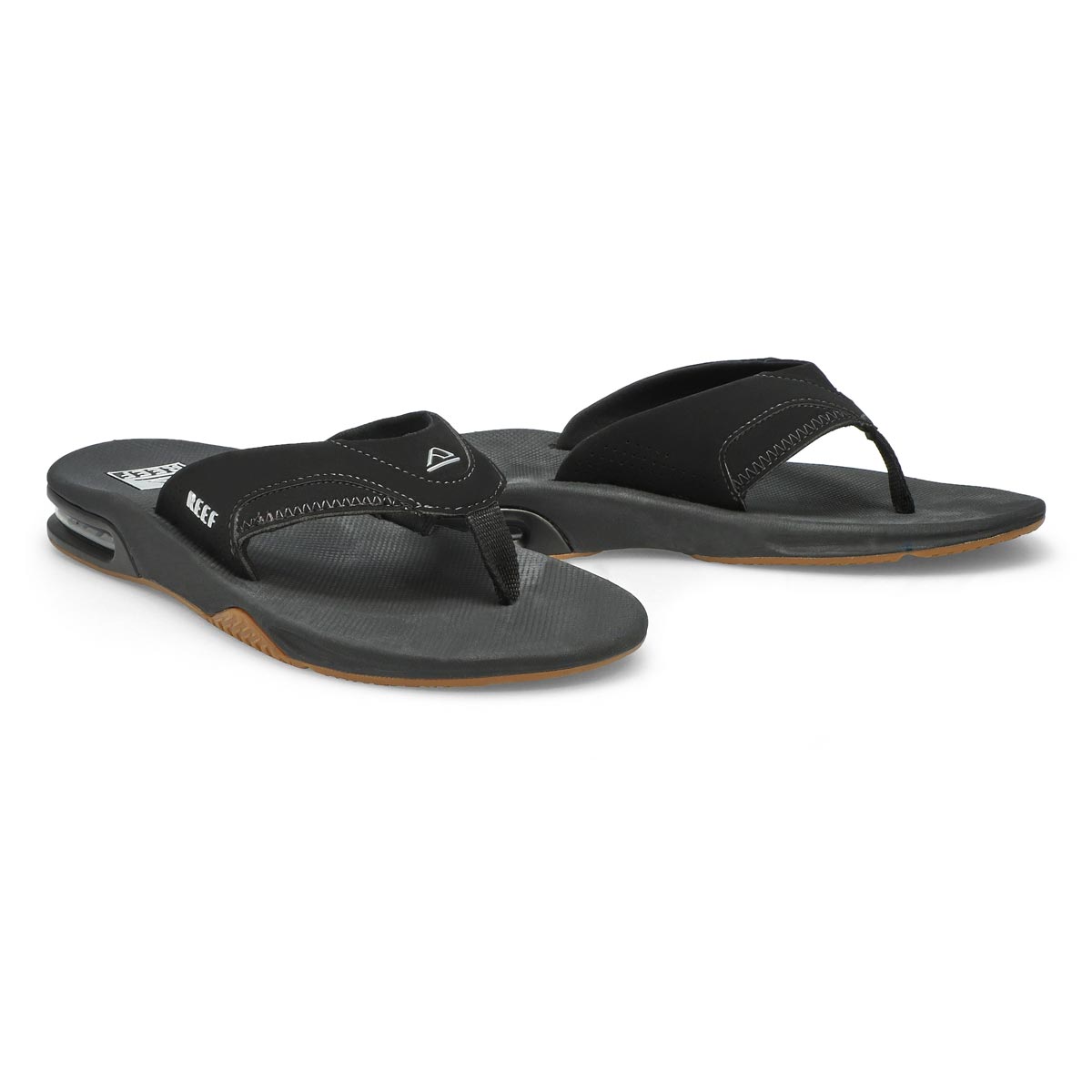 Men's Fanning Thong Sandal - Black/Silver