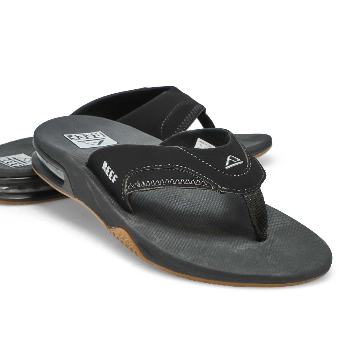 Men's Fanning Thong Sandal - Black/Silver