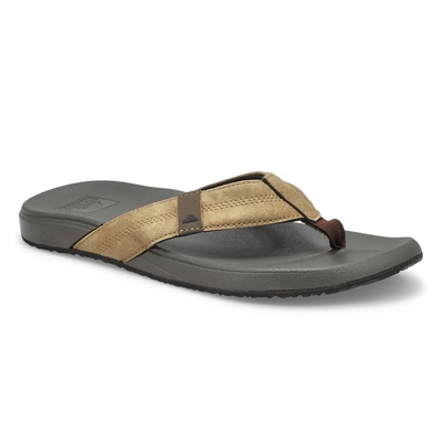 Mns Cushion Phantom Thong Sandal - Brown/Tan