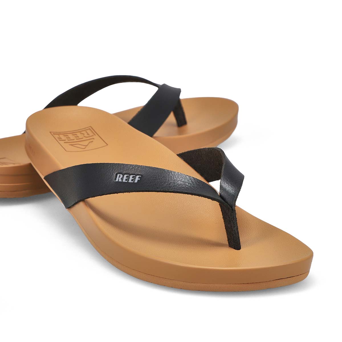 Women's Cushion Court Flip Flop - Black/Natural