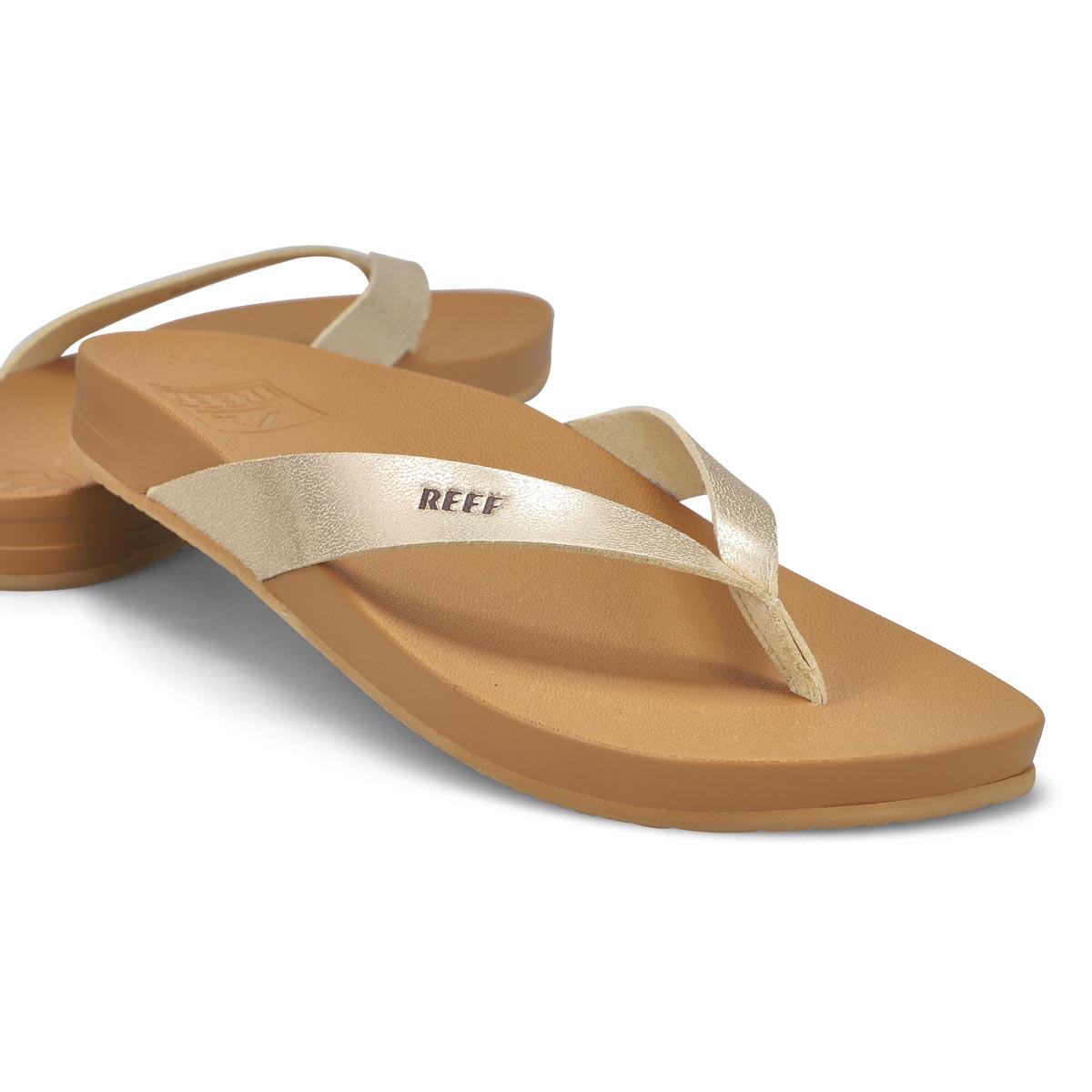 Women's Cushion Court Flip Flop - Tan/Champagn