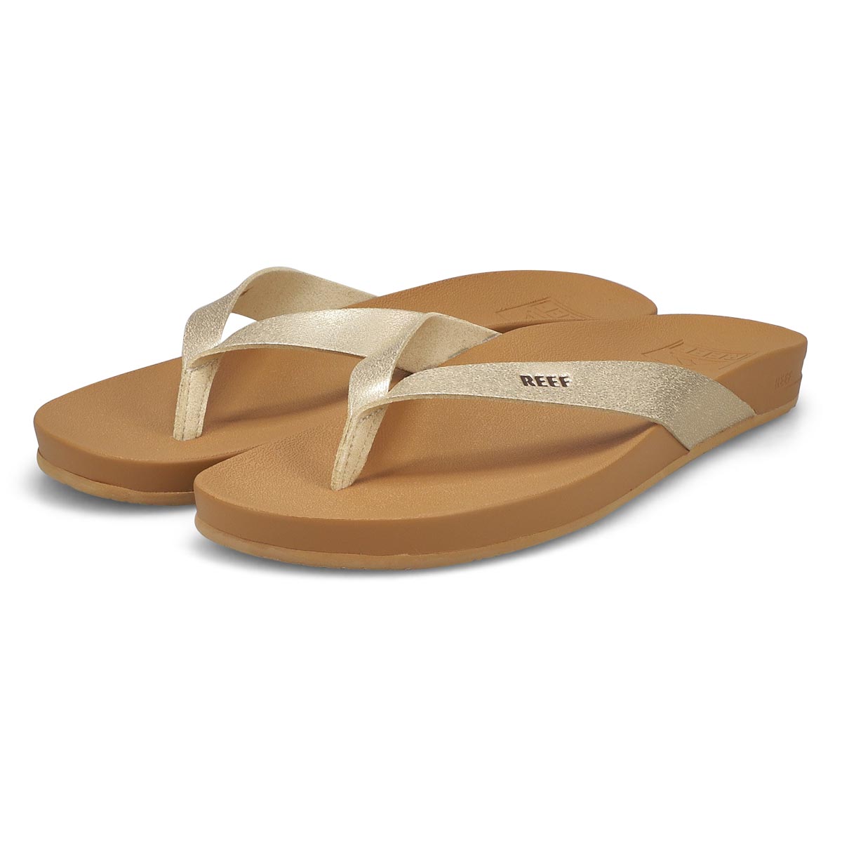 Women's Cushion Court Flip Flop - Tan/Champagn