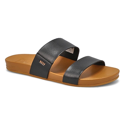 Lds Cushion Vista Slide Sandal - Black/Natural