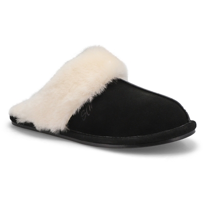 Lds Rihana 2 Open Back Slipper - Black/Natural