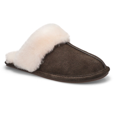 Lds Rihana 2  Open Back Slipper - Brown