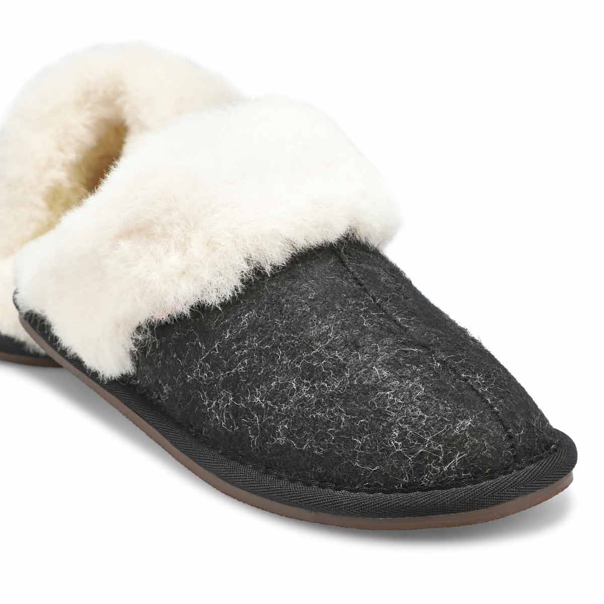 Women's Rihana 2 Felt Open Back Slipper - Black