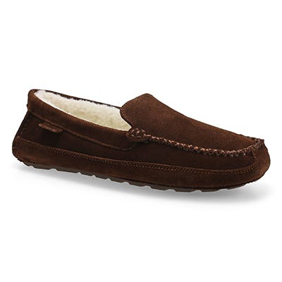 Mns Rollo Suede Plush Lined SoftMocs - Chocolate