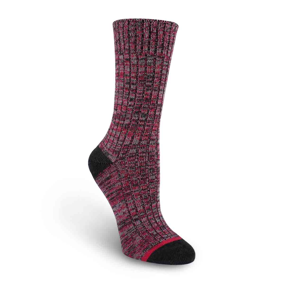 Women's SPACEDYE charcoal/rose tall socks