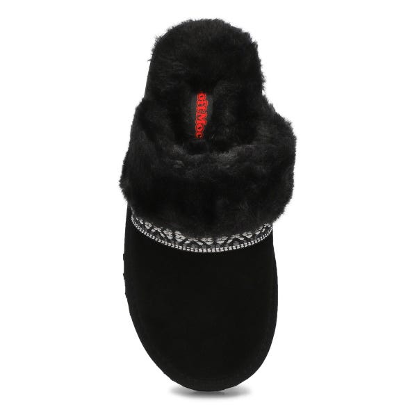 Women's  Runabout Open Back Suede Slipper - Black