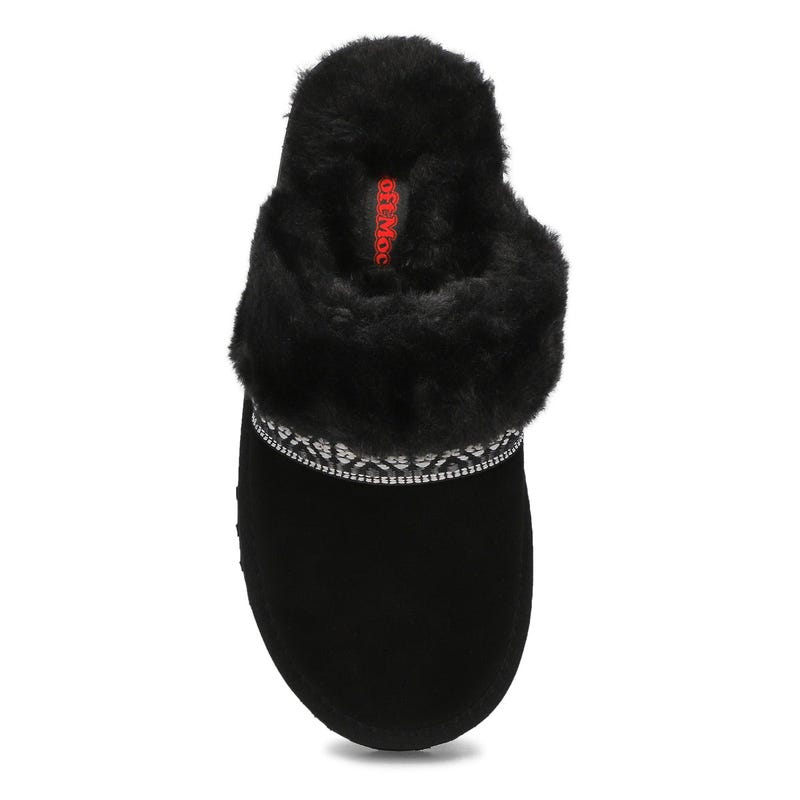 Women's  Runabout Open Back Suede Slipper - Black