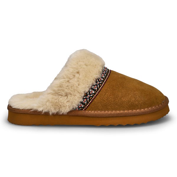 Women's Runabout Open Back Suede Slipper - Chestnut