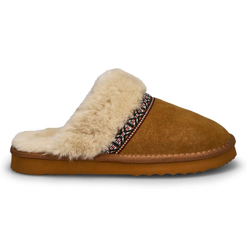 Women's Runabout Open Back Suede Slipper - Chestnut