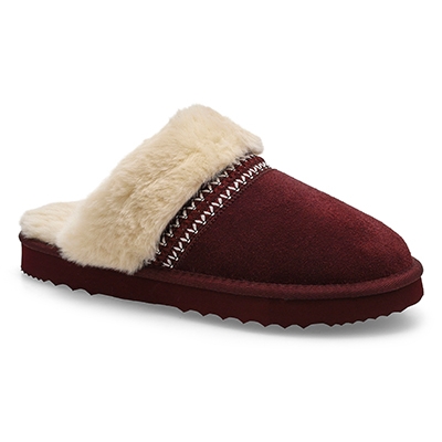 Lds Runabout 2 Open Back Slipper - Burgundy