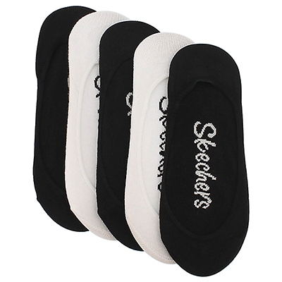 Socquettes Liner, noir/blc, 5p, fem
