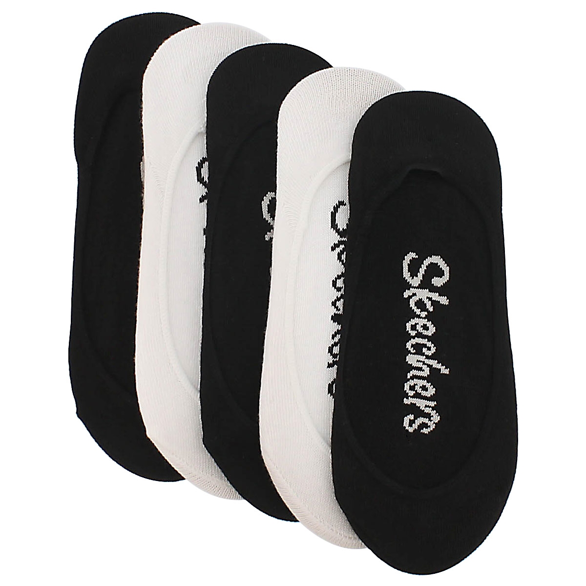 Socquettes Liner, noir/blc, 5p, fem