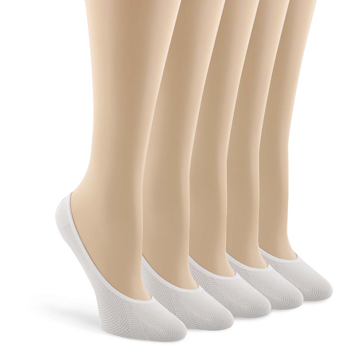 Socquettes basse Microfiber blanche fem - 5 p.