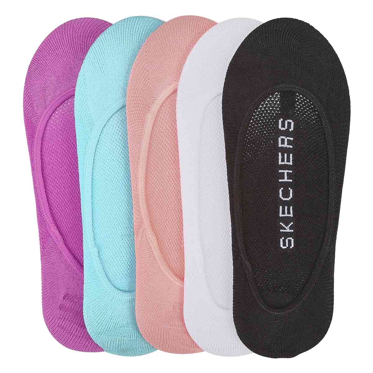 Women's Microfiber Superlow Liner 5 Pack - Black/Grey/Pink