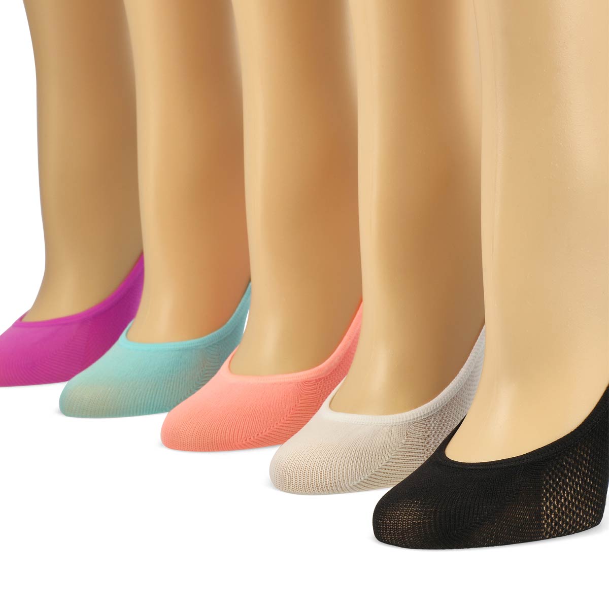 Women's Microfiber Superlow Liner 5 Pack - Black/Grey/Pink