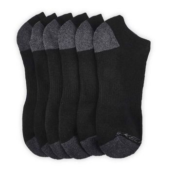 Men's No Show Full Terry Sock 6 Pack - Black/Multi