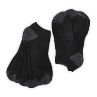 Men's No Show Full Terry Sock 6 Pack - Black/Multi