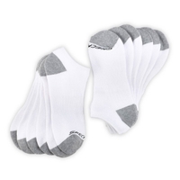 Men's No Show Full Terry Sock 6 Pack - White