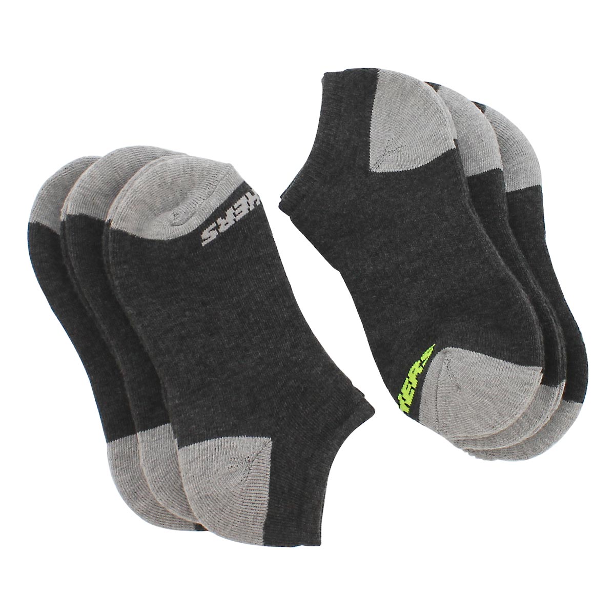 Boys' No Show FullTerry Sock 6 Pack - Black/Multi