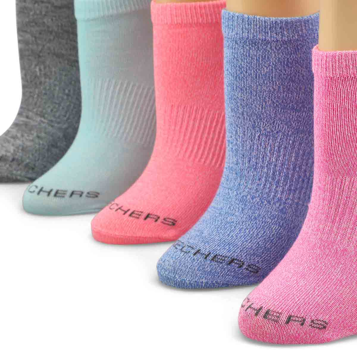 Women's Low Cut Sock 5 Pack - Pink/Blue/Grey