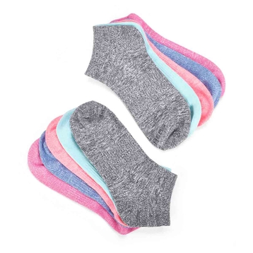 Women's Low Cut Sock 5 Pack - Pink/Blue/Grey