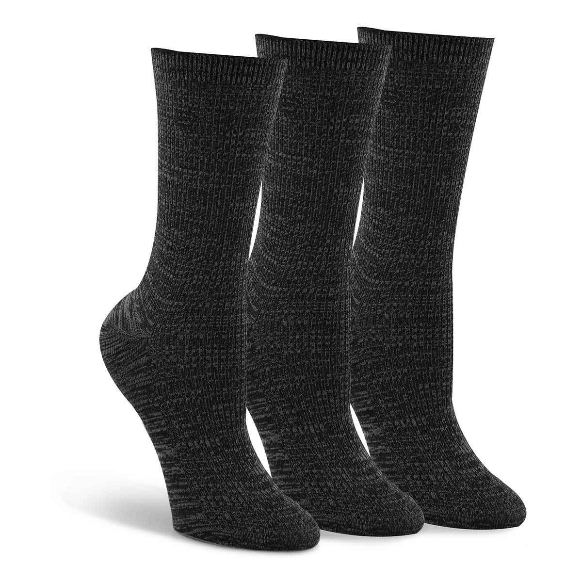 Women's NON TERRY CREW steel grey sock 3 pack