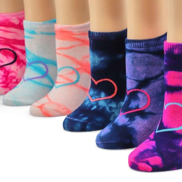Girls' Low Cut Non Terry Sock 6 Pack - Multi