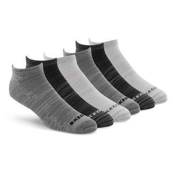 Men's Low Cut Non Terry Sock 6 Pack - Grey Multi