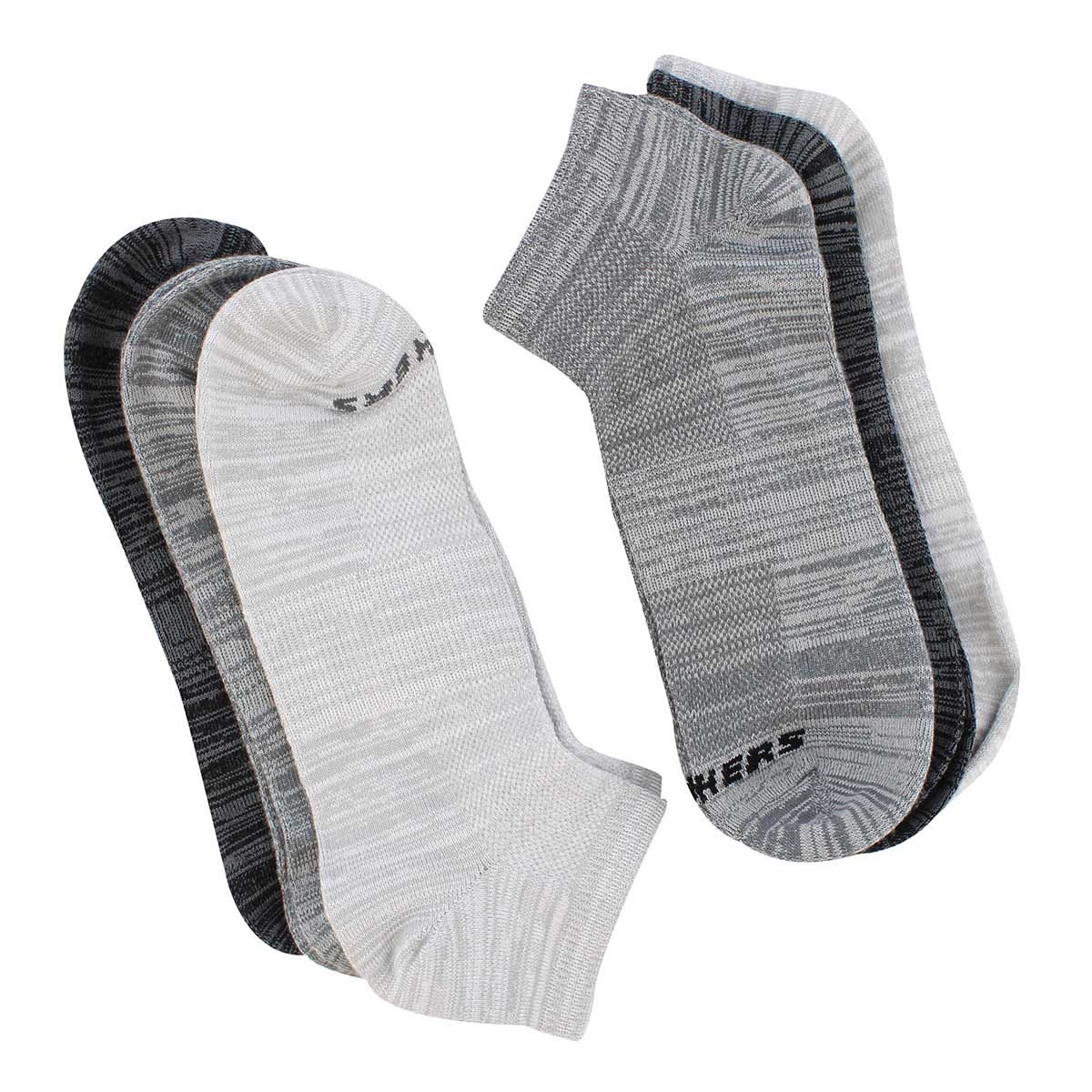 Men's LOW CUT NON TERRY grey multi socks 6 pack