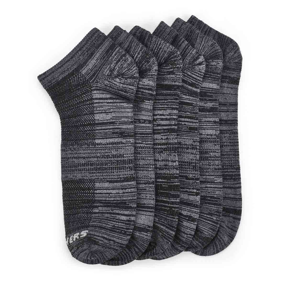 Men's Low Cut Non Terry Sock 6 Pack - Black Multi