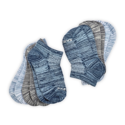 Bys Low Cut Non Terry Sock 6 Pack - Blue/Grey