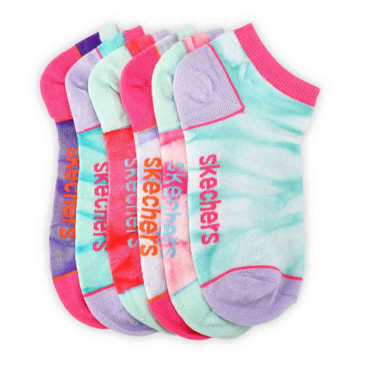 Girls' Low Cut Non Terry Sock 6 Pack - Multi