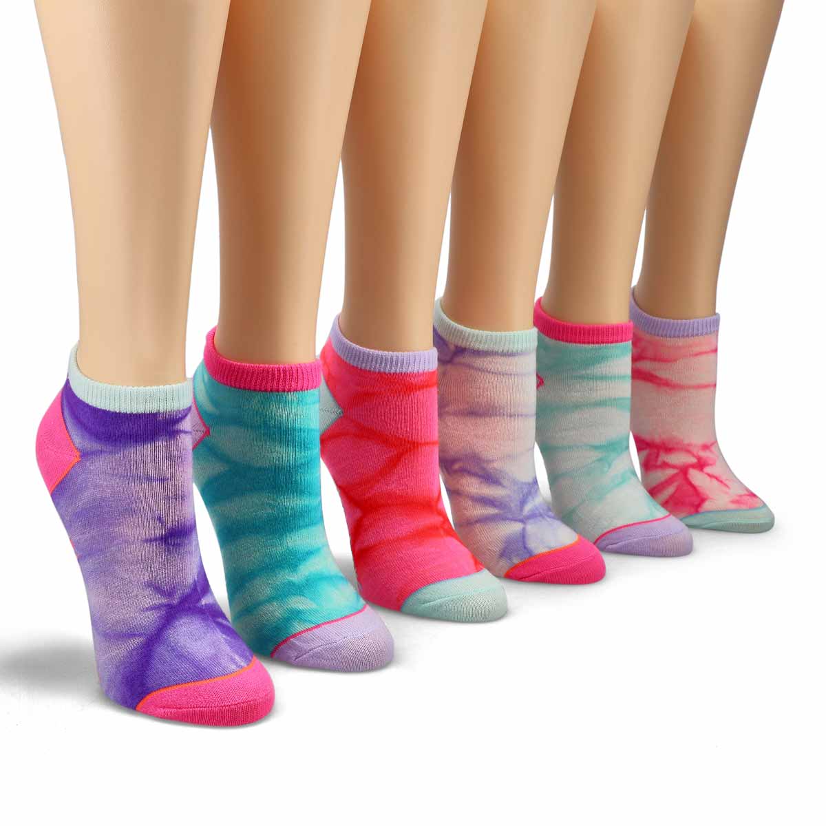 Girls' Low Cut Non Terry Socks - 6 pk/ Multi