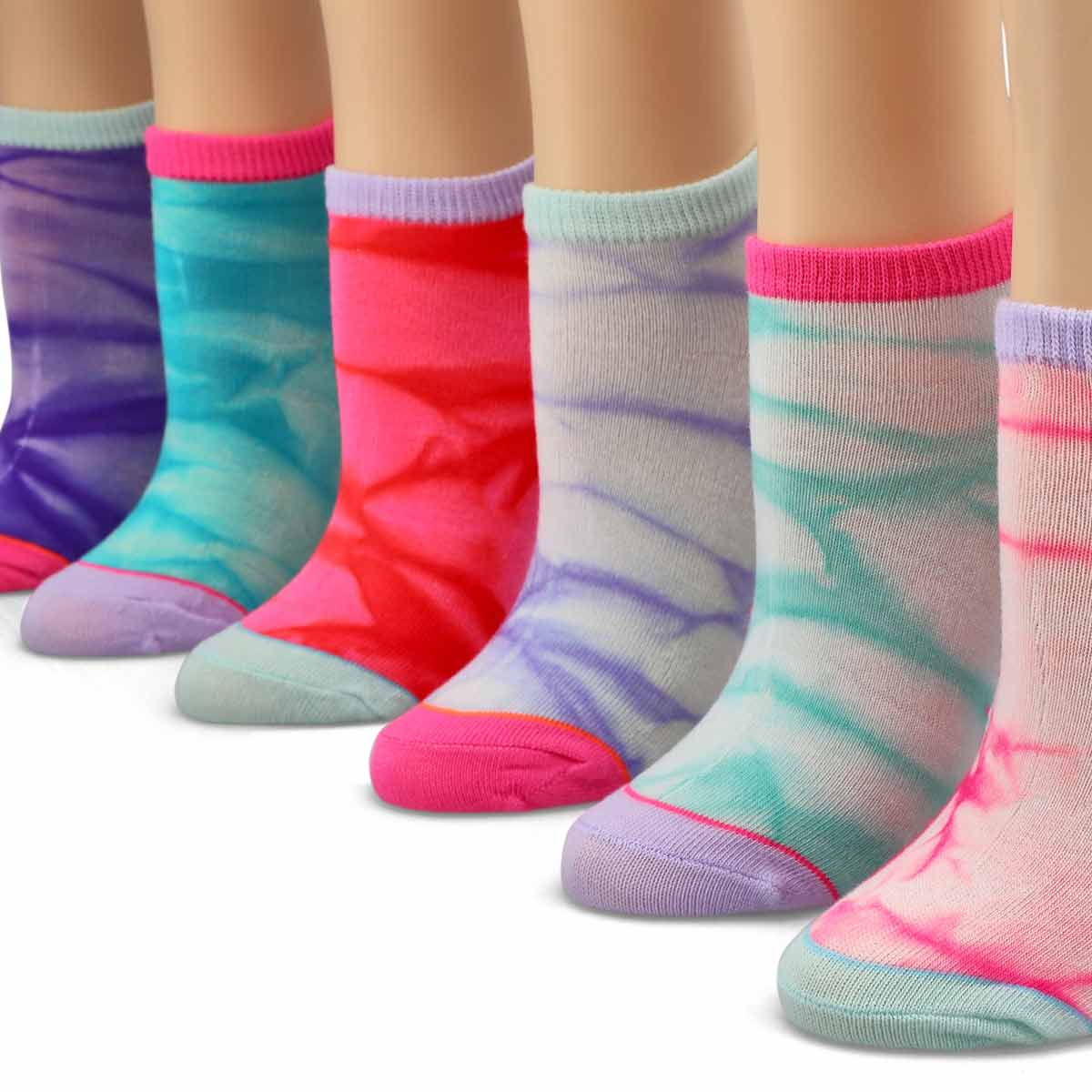 Girls' Low Cut Non Terry Sock 6 Pack - Multi