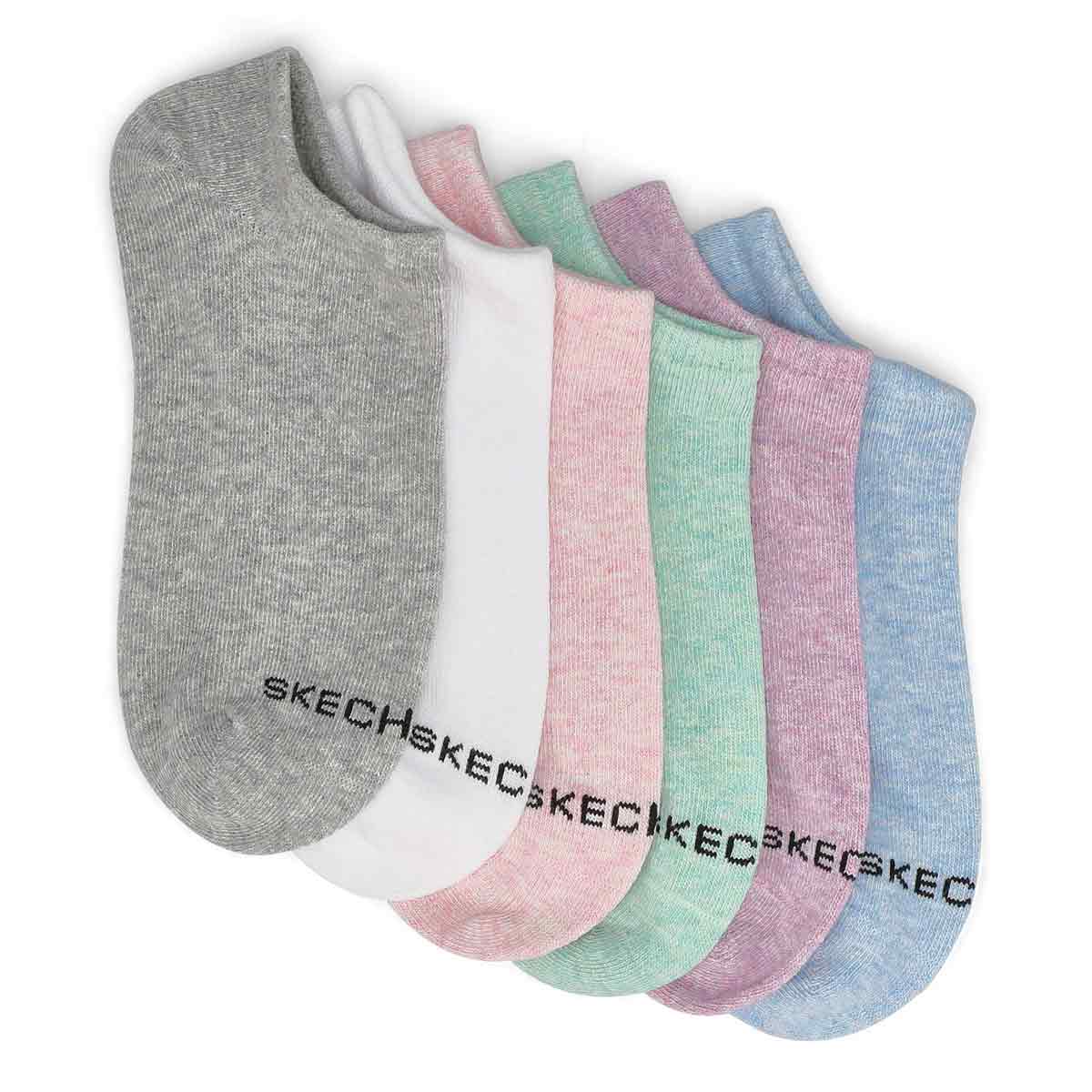 Women's No Show Non Terry Sock 6 Pack - Multi